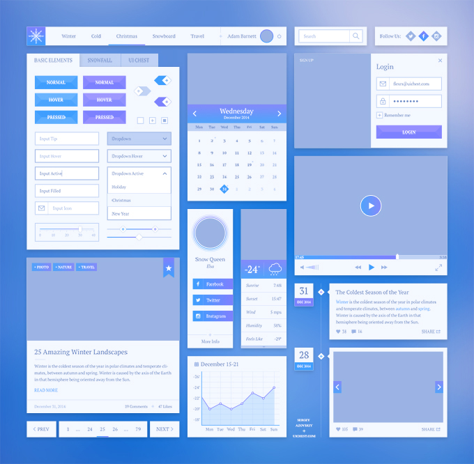 365PSD Snowflake UI Kit